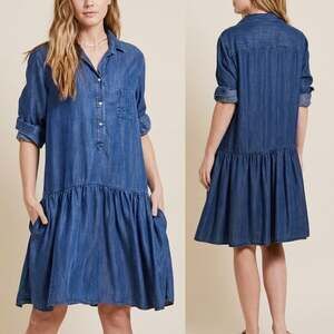 Frank & Eileen Grayson The Changemaker Shirt Dress Liquid Denim 03 US Medium